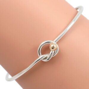 TIFFANY&Co. Love knot Bracelet vintage Bangle Silver925/K18 yellow gold 6....